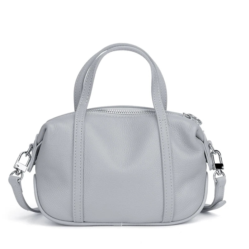 Women Mini Genuine Leather Crossbody bags Small Cowhide Leather Messenger & Top Handle Drawstring Luxury Designer Shoulder Bag