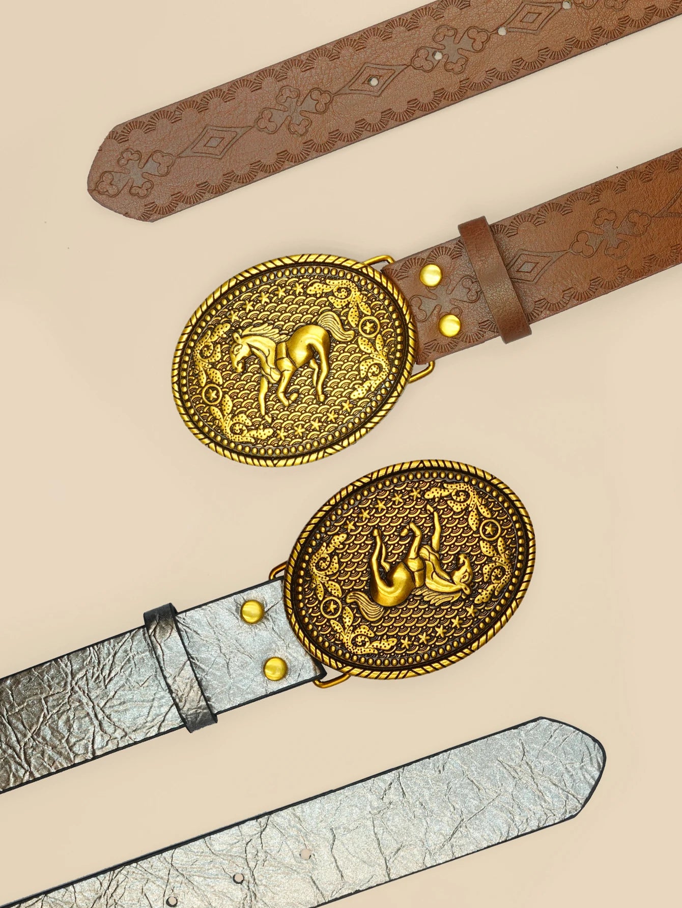 Western Retro Women's Belt with Carved Horse Image Buckle, Jeans Belt, Daily Casual Versatile Belt