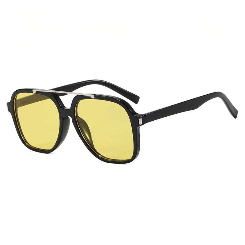 JNPCXI New Retro Oversized Pilot Sunglasses Women Fashion Luxury Big Frame Punk Square Sun Glasses Retro Classic Thick Shades