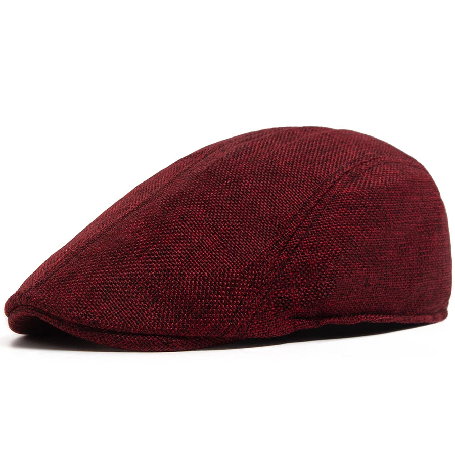 Men's Linen Flat Cap Spring Summer Vintage Visor Beret Breathable Ivy Newsboy Hat Women Fashion Cap Suitable For Small Slim Face