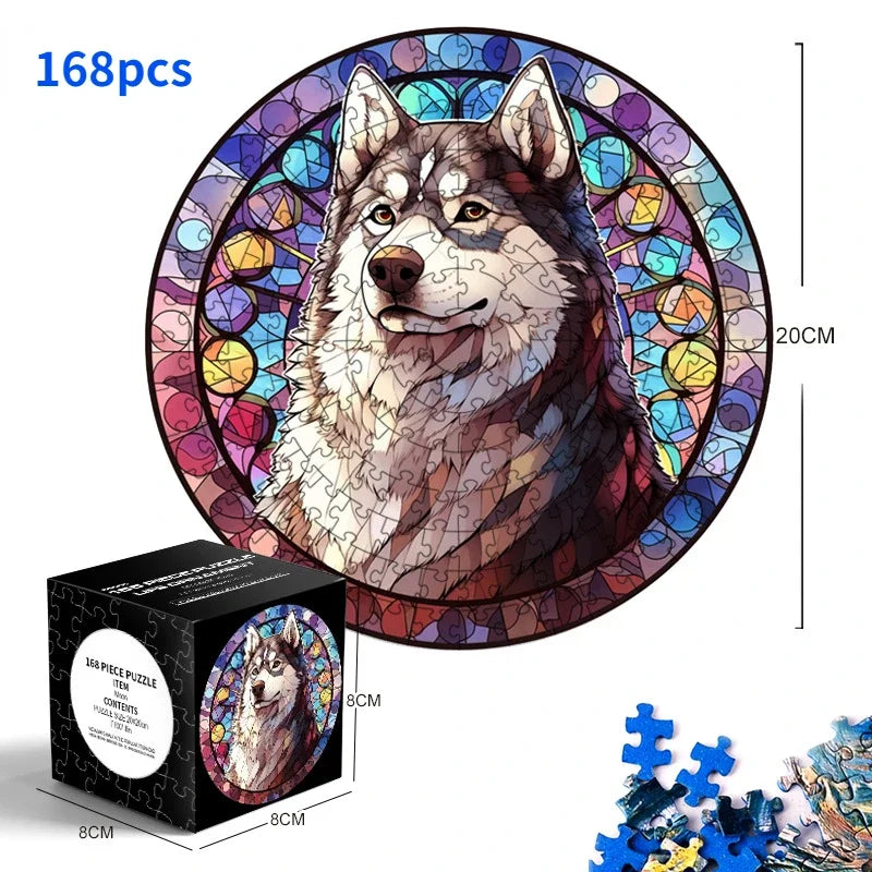 20*20cm 168 Pieces of Thickened Blue Cardboard New Mini Round Puzzle Ornament Adult Children's Toy Educational Toys