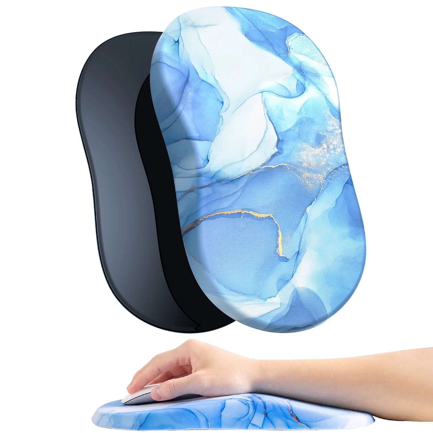 Ergonomic Mouse Pad with Wrist Rest, Soft Mousepad With Memory Foam for Pain Relief, Gaming Mouse Pad for Desk, Home, Office