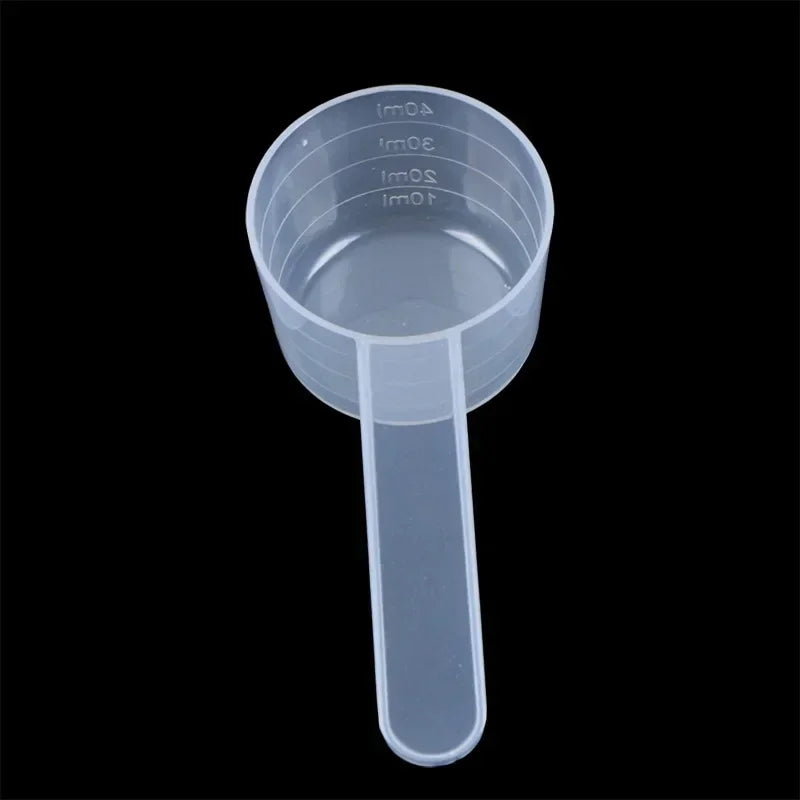 20g Individually Packaged 40ml Flat-bottomed Spoon 20g Measuring Spoon with Scale Transparent Plastic Measuring Spoon 40ml