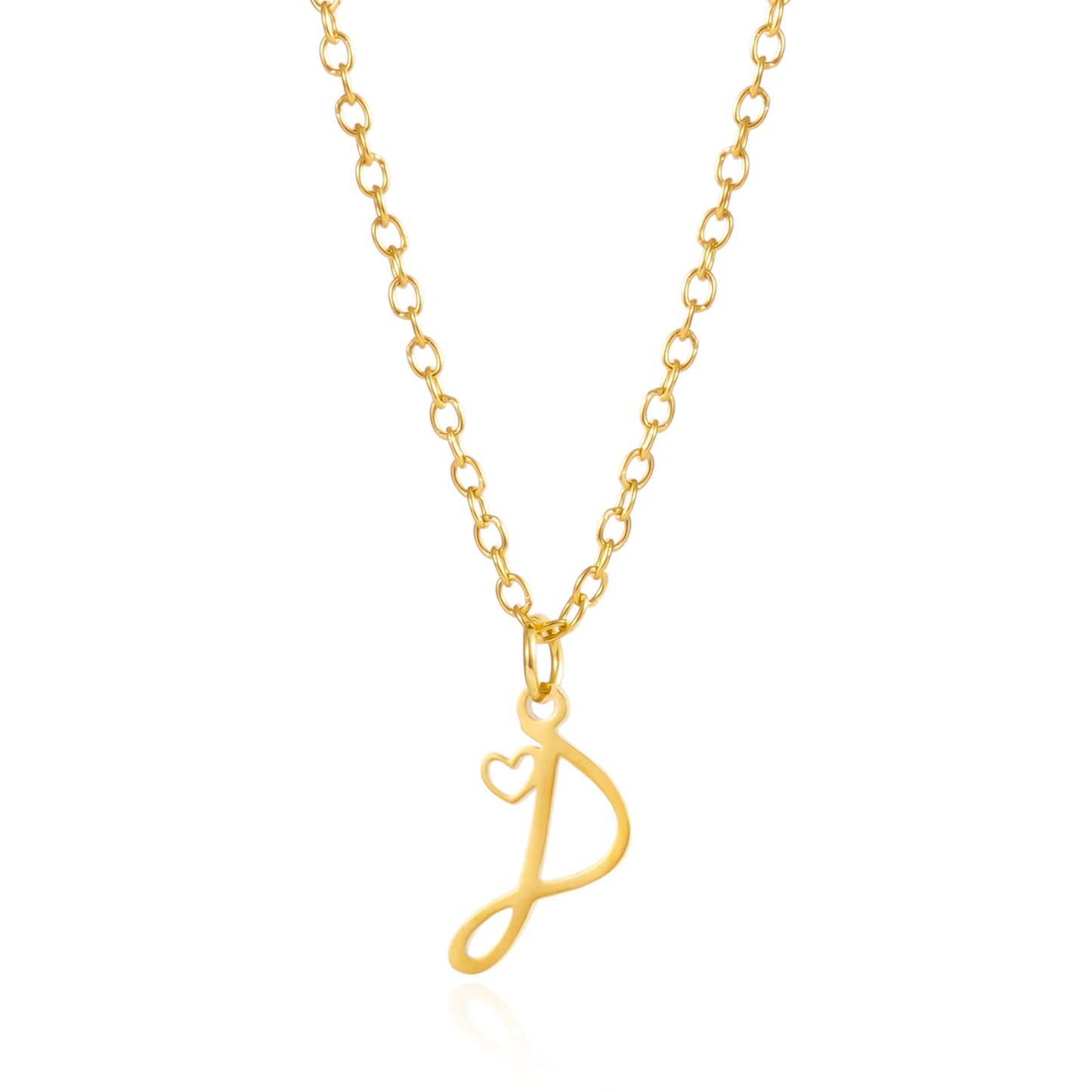 Fashion Stainless Steel A-Z Initial Letter Necklace For Women Elegant Gold Color 26 Alphabet Pendant Jewelry Girls Birthday Gift