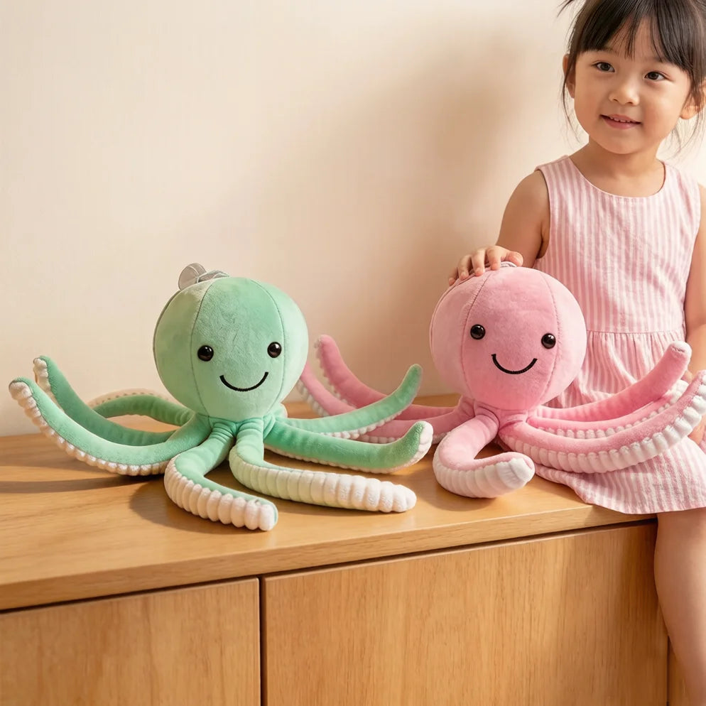 30cm Stars Octopus Plush Toy Stuffed Aquatic Cartoon Animal Doll Smiling Face Plushie Appeasing   Birthday Gift