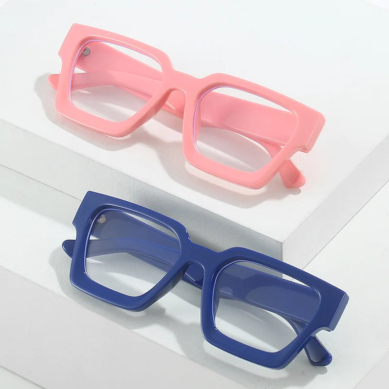 JNPCXI Vintage Glasses Frame Men Women Square Computer Frame Eyewear Blocking Glasses Optical Spectacle Eyeglass