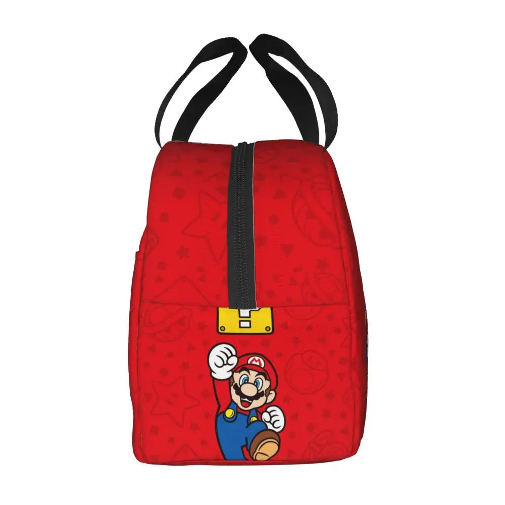 Custom Mario Super Bros Insulated Lunch Bag Reusable Thermal Cooler Lunch Box M8