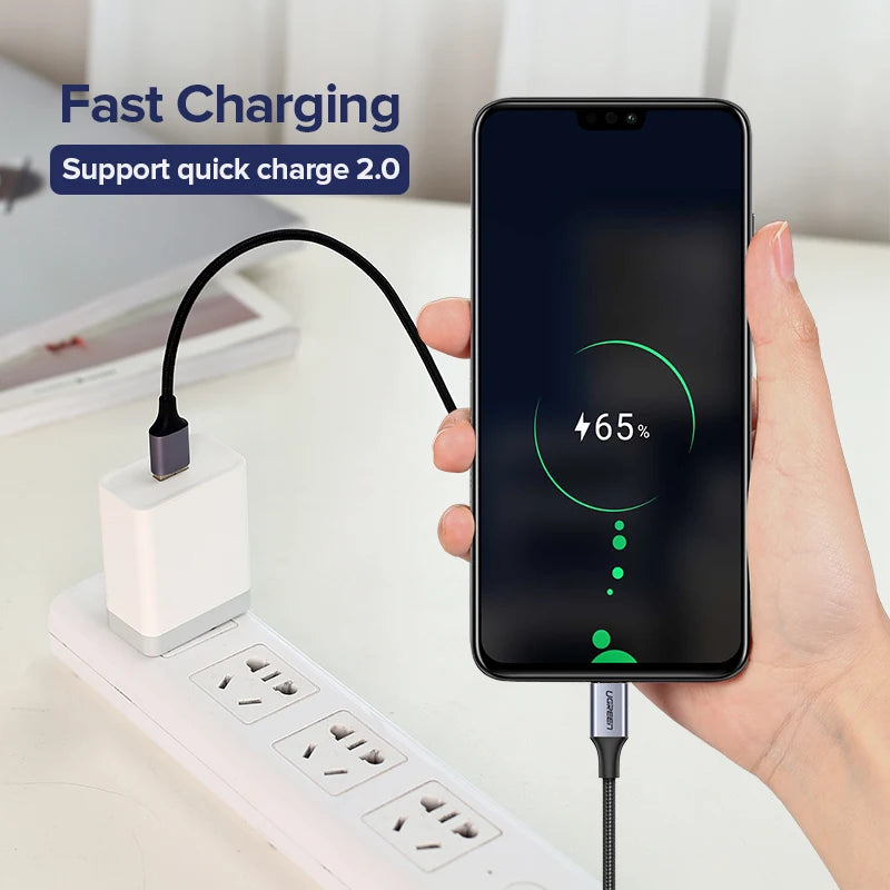 UGREEN 2 Pack Micro USB Cable 3A Fast Charging 1.5m USB Cable for Samsung Xiaomi HTC USB Charger Data Cable Mobile Phone Cable