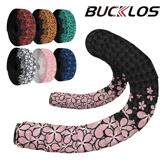BUCKLOS Soft EVA Bicycle Handlebar Tape Anti-slip Bike Bar Tape Shock Absorption Handle Wrap End Plug Cycling Handlebar Winding