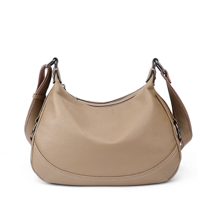 Women Genuine Leather Simple Solid Color Mini Crossbody Bag Lightweight Small Phone Shoulder Bag Luxury Designer Messenger Bag