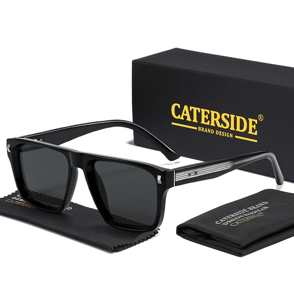 CATERSIDE New Retro Men's Sunglasses Square Frame Fashionable Sun Glasses Women's Outdoor Travel Beach Summer Glasses UV400