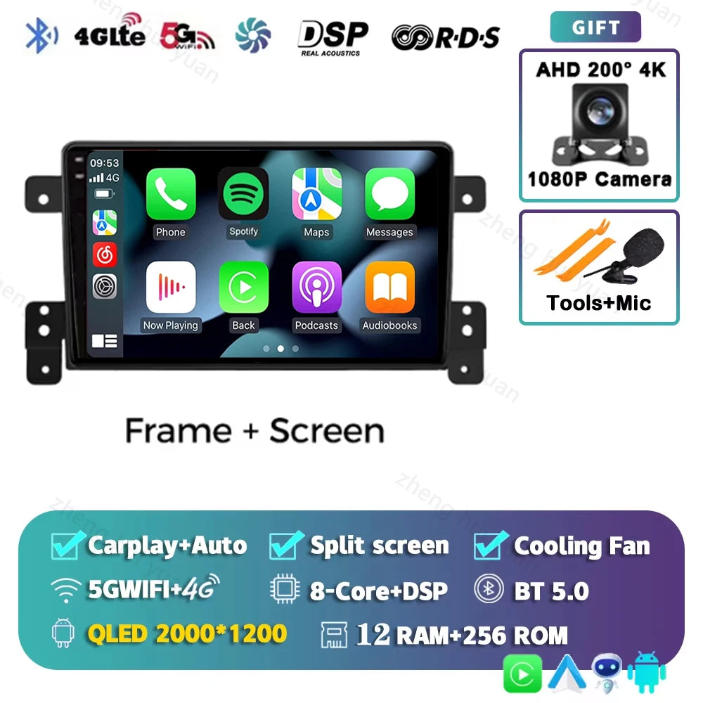 Android 15 CarPlay Auto For Suzuki Grand Vitara 3 2005-2014+ Car Radio Multimedia navigation video DVD Autoradio Stereo 2din 4G+