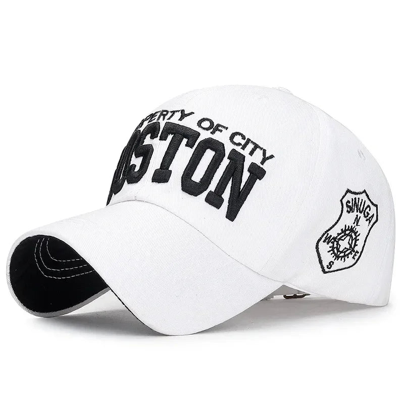 BOSTON Embroidered Baseball Caps, Snapback Designer Men Golf Trucker Hats