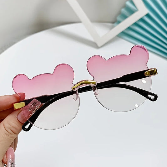 A Pair of Transparent Cute Teddy Bear Costume Glasses Cartoon Teddy Bear Shape Suitable for Festivals Parties Birthdays
