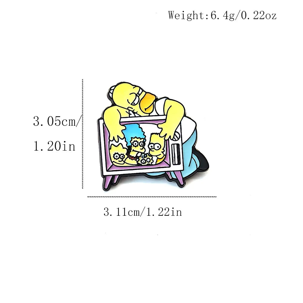 7pcs  Enamel Pins Classic Anime Cute Funny Cartoon Brooch DIY Badge Jewelry for Clothes And Backpack Accessories