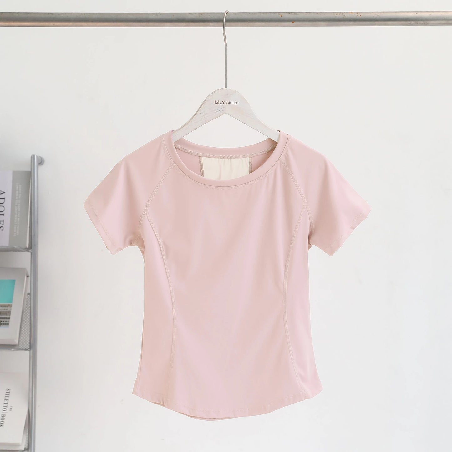 Women Slim Yoga Short Sleeve T-shirt Quick Dry Mesh Back Breathable High Elastic Running Pilates Gym Workout Crop Top
