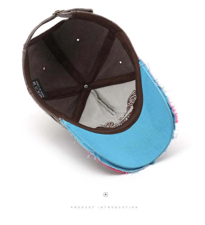 Retro Letter Embroidery Baseball Caps, Men Women Cotton Adjustable Casual Hats