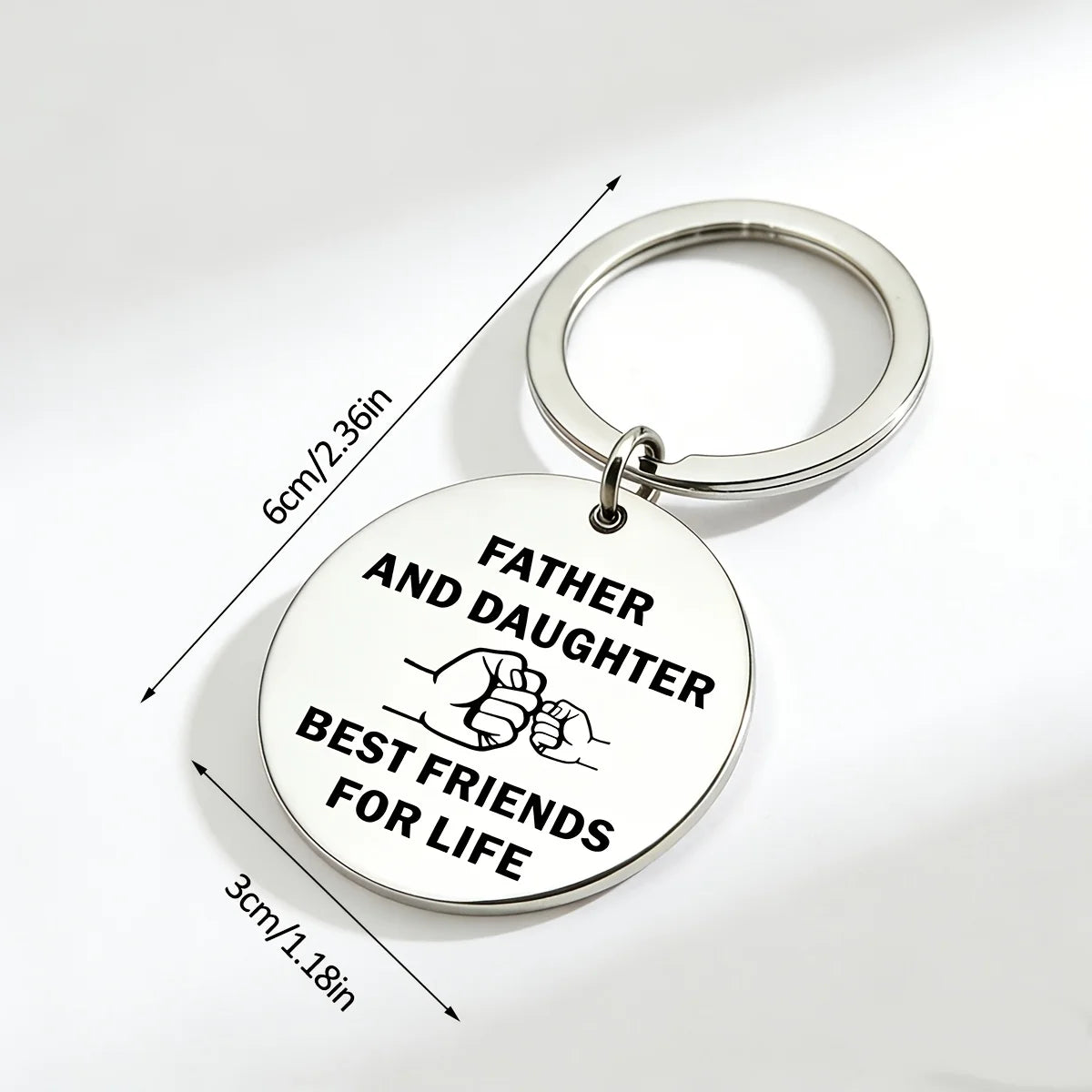 “Father And Daughter Best Friends for Life” Keychain Pendant Best Keychain Gift for Father Birthday Present from Daughter