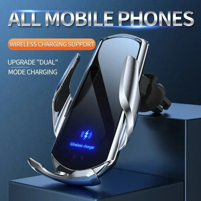 15W Car Magnetic Wireless Charger Automatic Car Mount Phone Holder For iPhone Samsung Infrared Induction Fast Charging