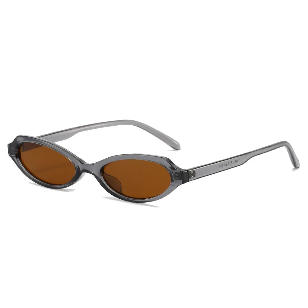 JNPCXI New Small Cat Eye Men Sunglasses Shades UV400 Fashion Green Leopard Oval Lens Women Punk Sun Glasses