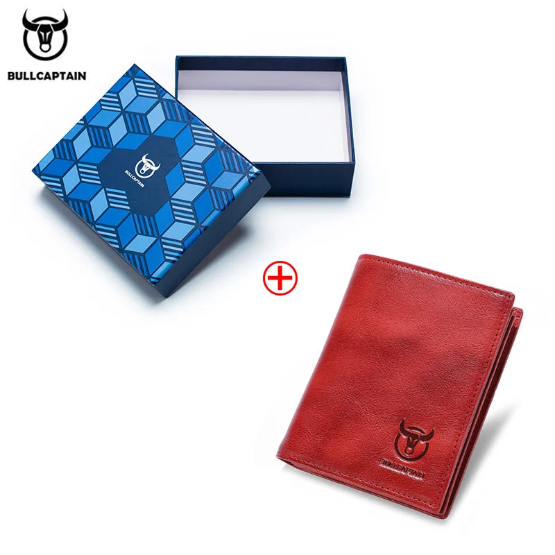 BULLCAPTAIN New 100% Leather Men's Wallet High Quality Product Leather Men's Wallet Multifunctional Card Slot Short Wallet QB017
