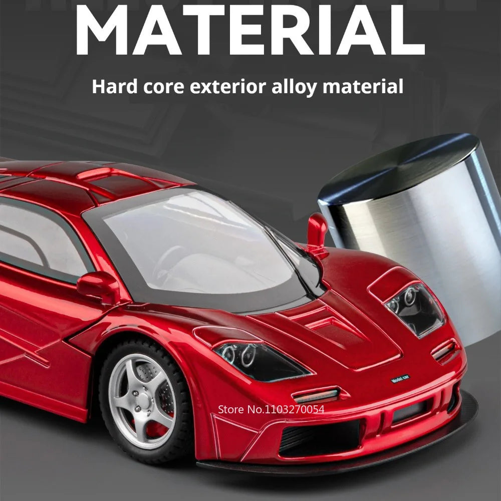 1:24 F1-LM LP500S Alloy Sporscar Model Diecast Toy Doors Opened Sound Light Pull Back Front-wheel Steering Car Children Day Gift