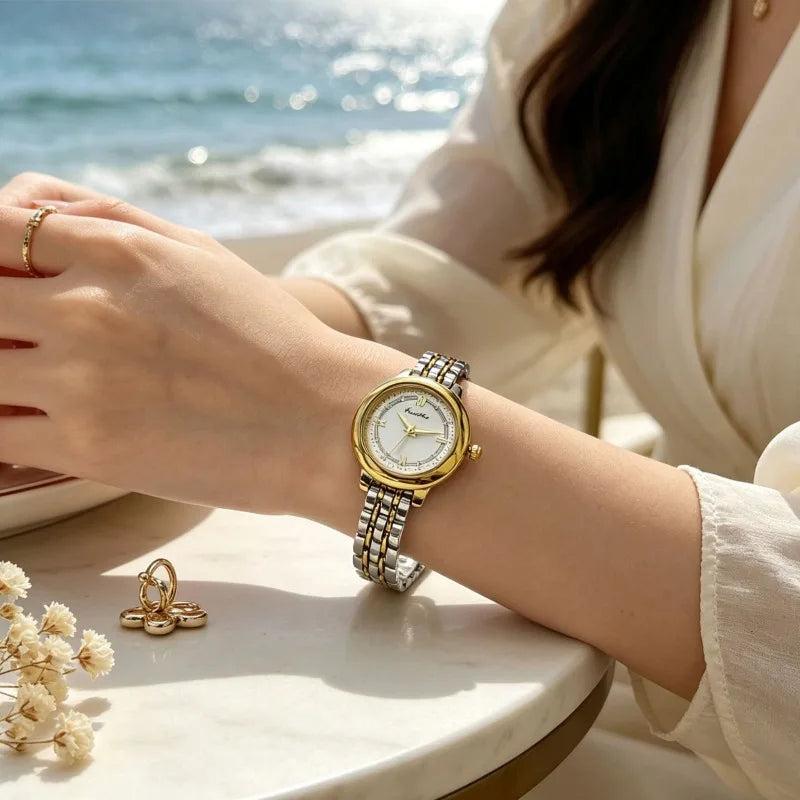 Top Brand Luxury Womens Watches Fashion Steel Quartz Wrist Watches for Women Gold Watch Women Geneva Relogio Feminino Gifts