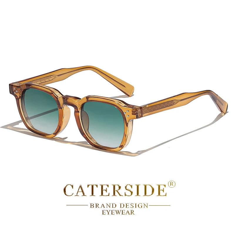 CATERSIDE New Retro Punk Square Sunglasses Men Small Frame Personalized Design Sun Glasses for Women Travel Party Festival Gift