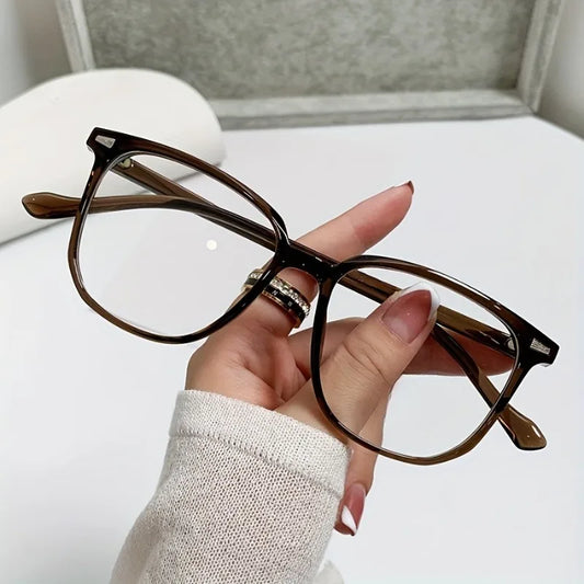 Women's Blue Light Blocking Glasses  Stylish Square Full-Frame PC Eyewear Multiple Colors Available