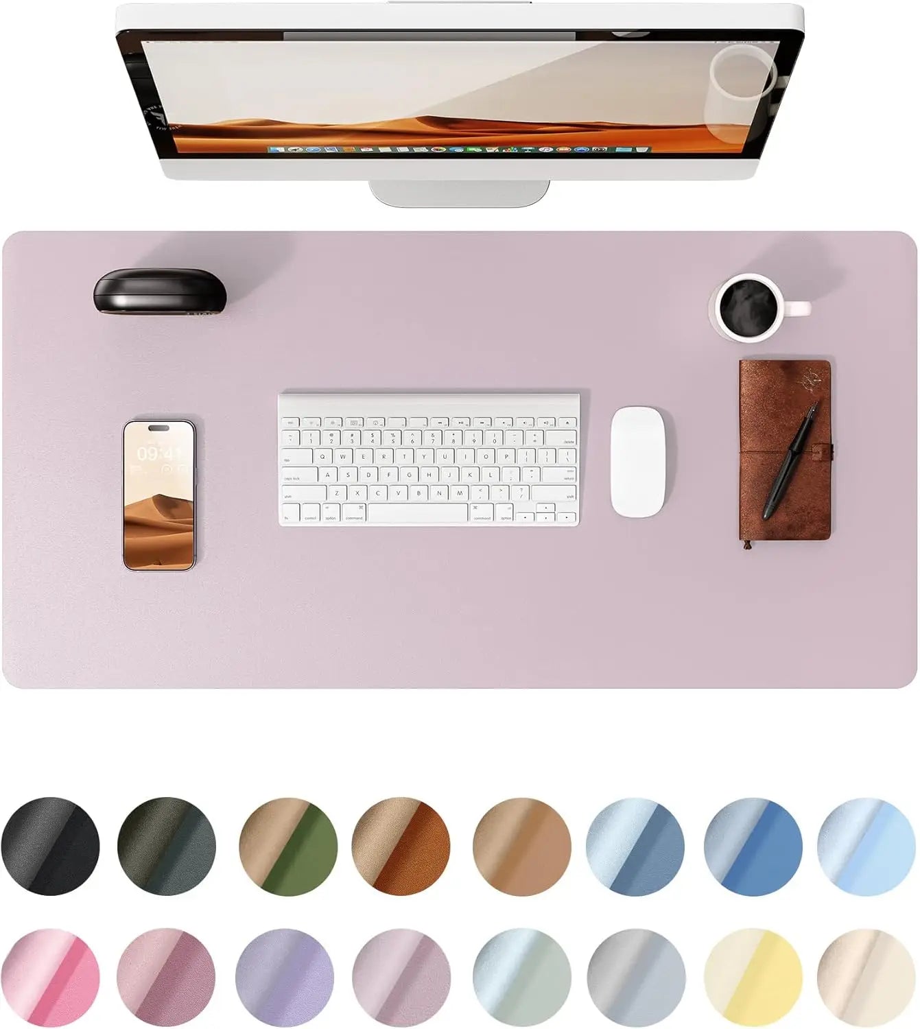 YSAGi Mouse Pad ,Leather Desk Protector, Office Mat, Large Mouse Mat, Non-Slip PU Leather Blotter, Laptop Waterproof Desk Pad