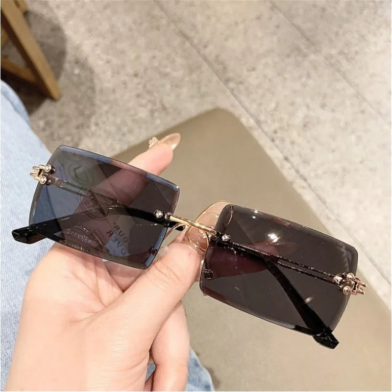 Stylish Frameless Gradient Fashion Glasses for Women - Chic Everyday Eyewear  Perfect for Fashion Statements And Everyday Wear