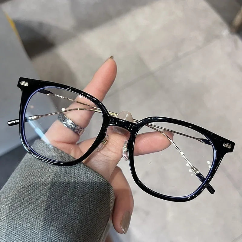 Anti Radiation Eyeglasses Square Computer for Women Men Replaceable Lens