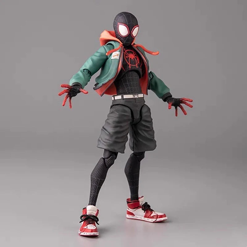 6" Miles Morales Spiderman Action figures 15cm Anime Superhero Movable Statues