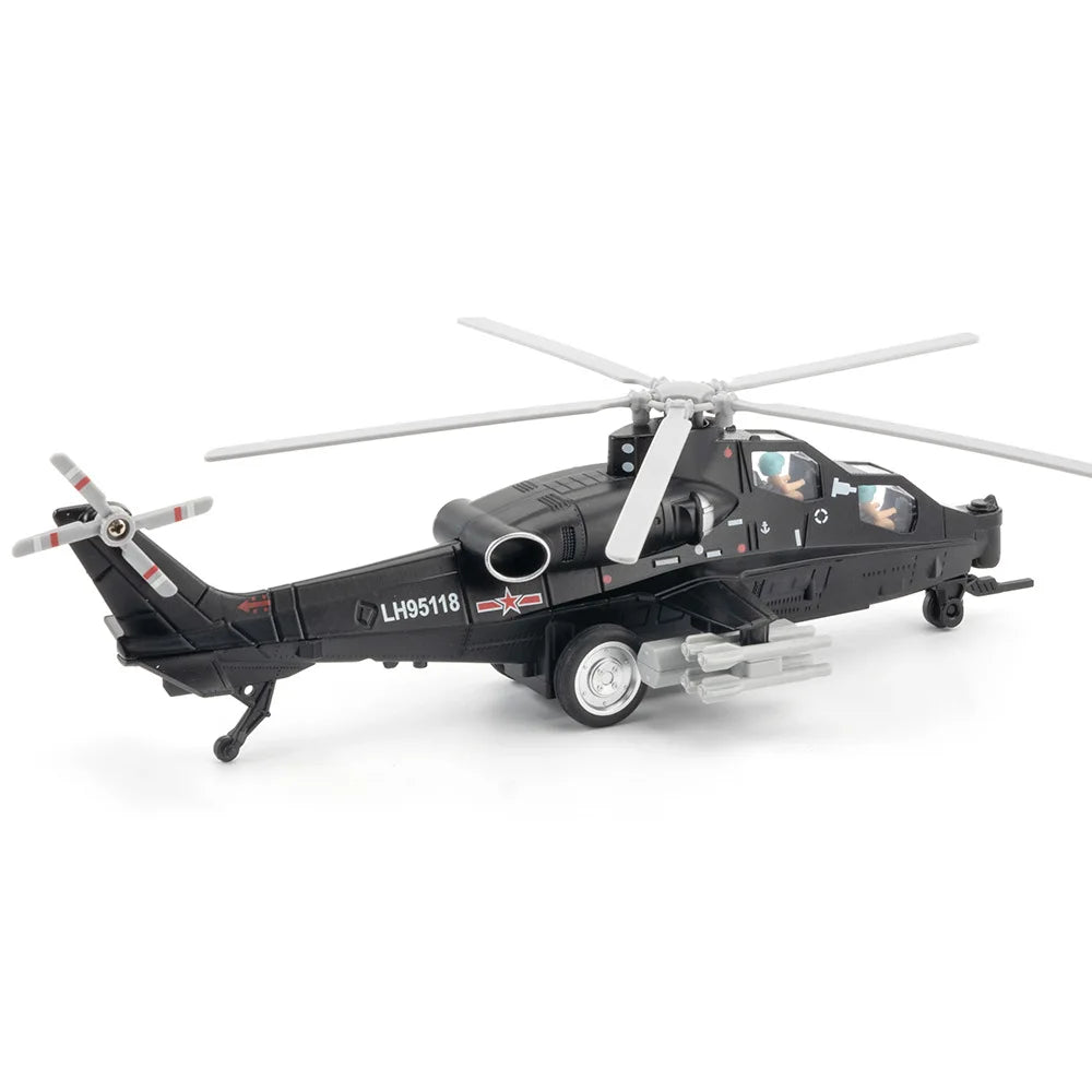 25CM CAIC Z-10 Airplane Toys Models Alloy Diecast Fighter Metal Body Sound Light Pull Back Aircraft Collected Birthday for Gifts