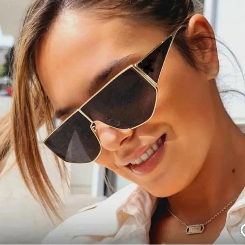 JNPCXI New Polygon Shield Sunglasses Women Luxury Brand Design UV400 Sunglass for Lady Steampunk Retro Shades