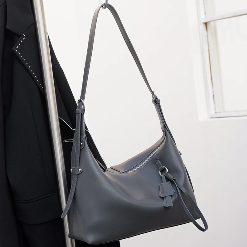 Women Natural Genuine Cow Leather Crossbody Bag Female Luxury Designer Shoulder Bags Lady Casual Retro Cowhide Handbag Hobos Bag