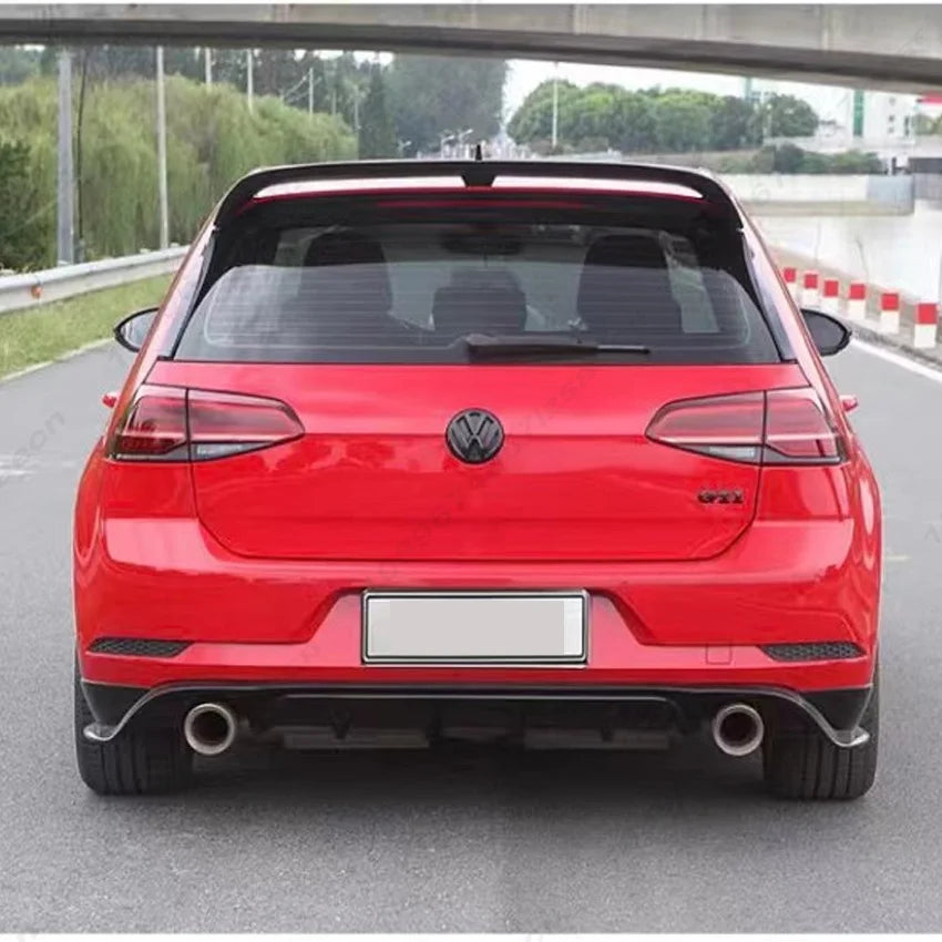 For VW Golf 7.5 Standard Edition GTI 2017-2019 Car Rear Bumper Black Diffuser LED Splitter Spoiler With Iight  Exterior Body Kit