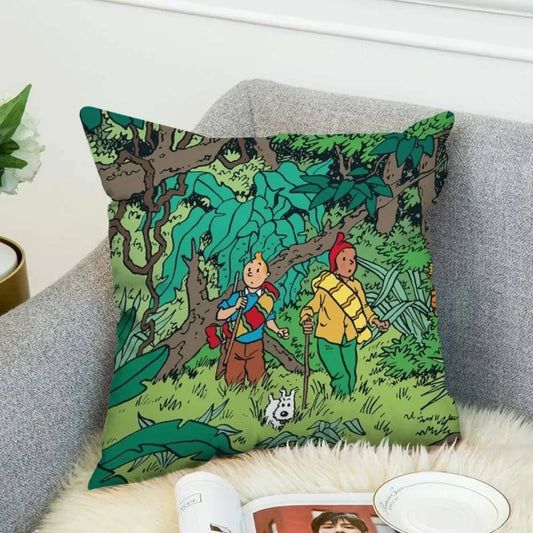 Anime Tintin Cushion Cover Pillowcases Home Decor Decorative Pillows for Sofa M2