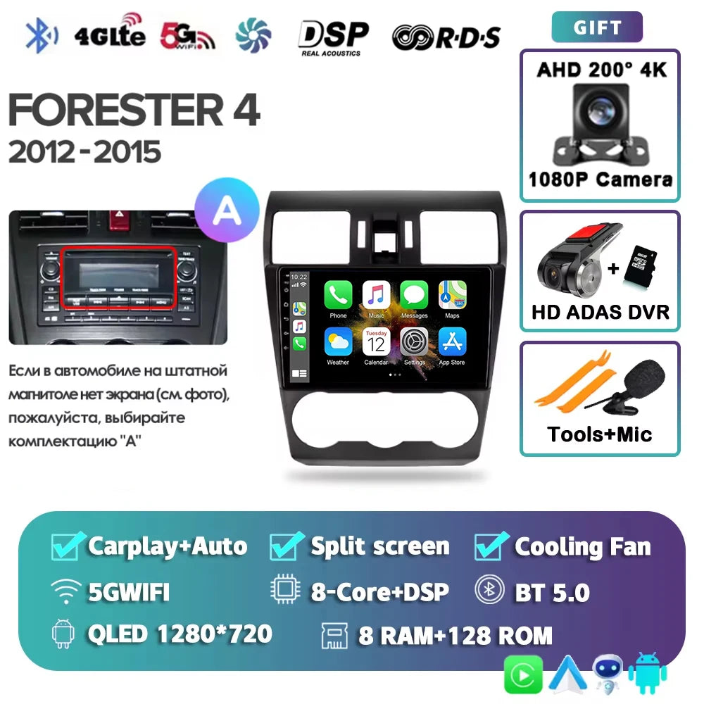 2K For Subaru Forester 4 SJ 2012 - 2015 Car Radio Multimedia Video Player Navigation stereo GPS Android 15 No 2din 2 din dvd