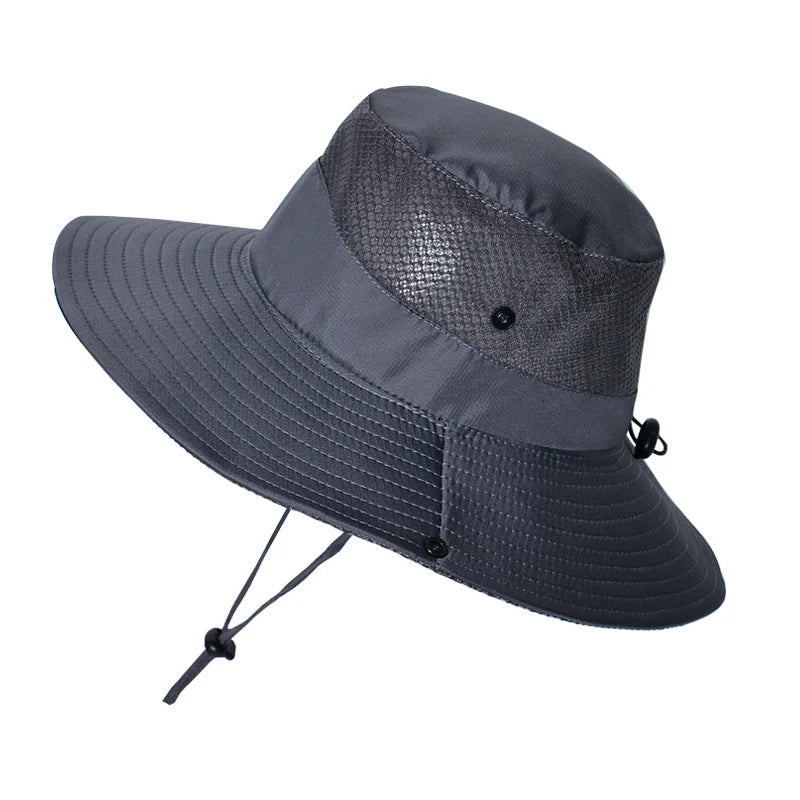 Summer large brimmed sun protection fisherman hat for women outdoor mountaineering and fishing sun hat breathable sun hat