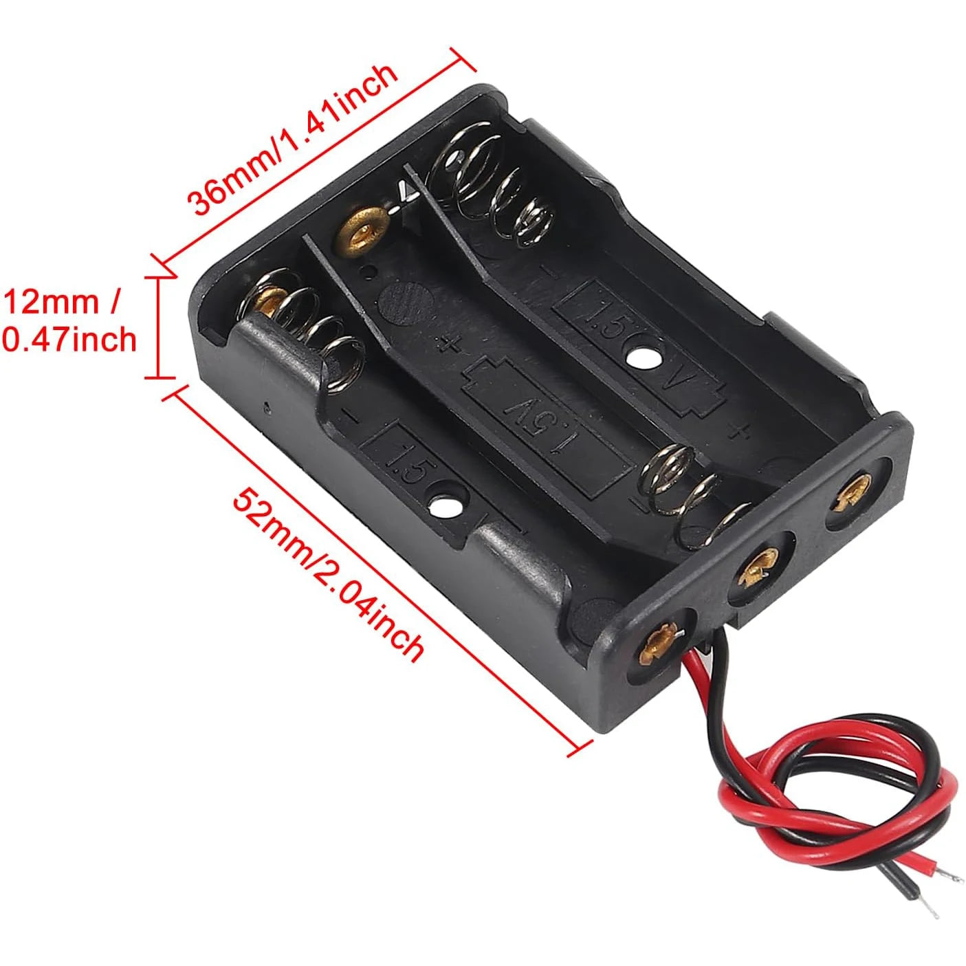 10pcs AAA Battery Holder 3X 1.5V AAA Battery Power Case Plastic Box with Wire Applicable for Electronic Toy Home Appliance Remot