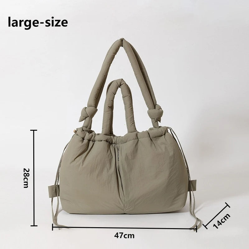 New Korean Fashion Fabric Shoulder Bag Soft Down Crossbody Bag Mini Tote Purses for Women Underarm Bags Handbags and Purses
