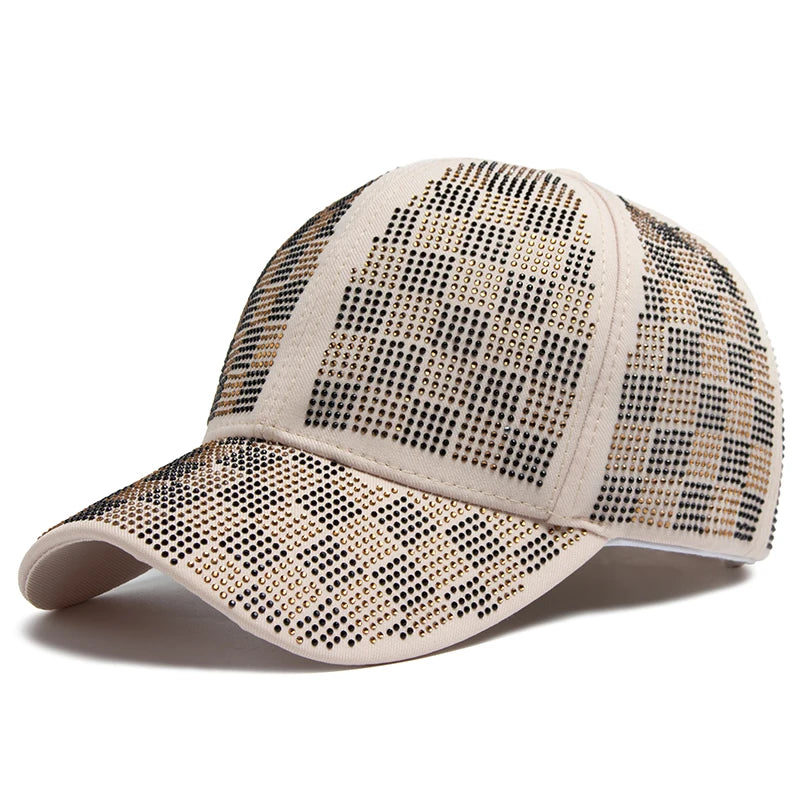 Women's Baseball Cap Fashion Rhinestone Personality Street Hip Hop Caps For Female Summer Outdoors Sun Visor Hat Adjustable