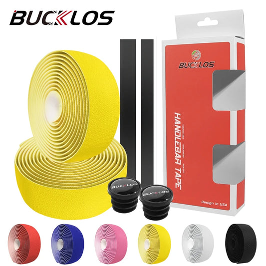 BUCKLOS Road Bicycle Handlebar Tape EVA PU Anti-Vibration Handle Bar Tape Cork Gravel Racing Bike Wrap Belt Cycling Accessories