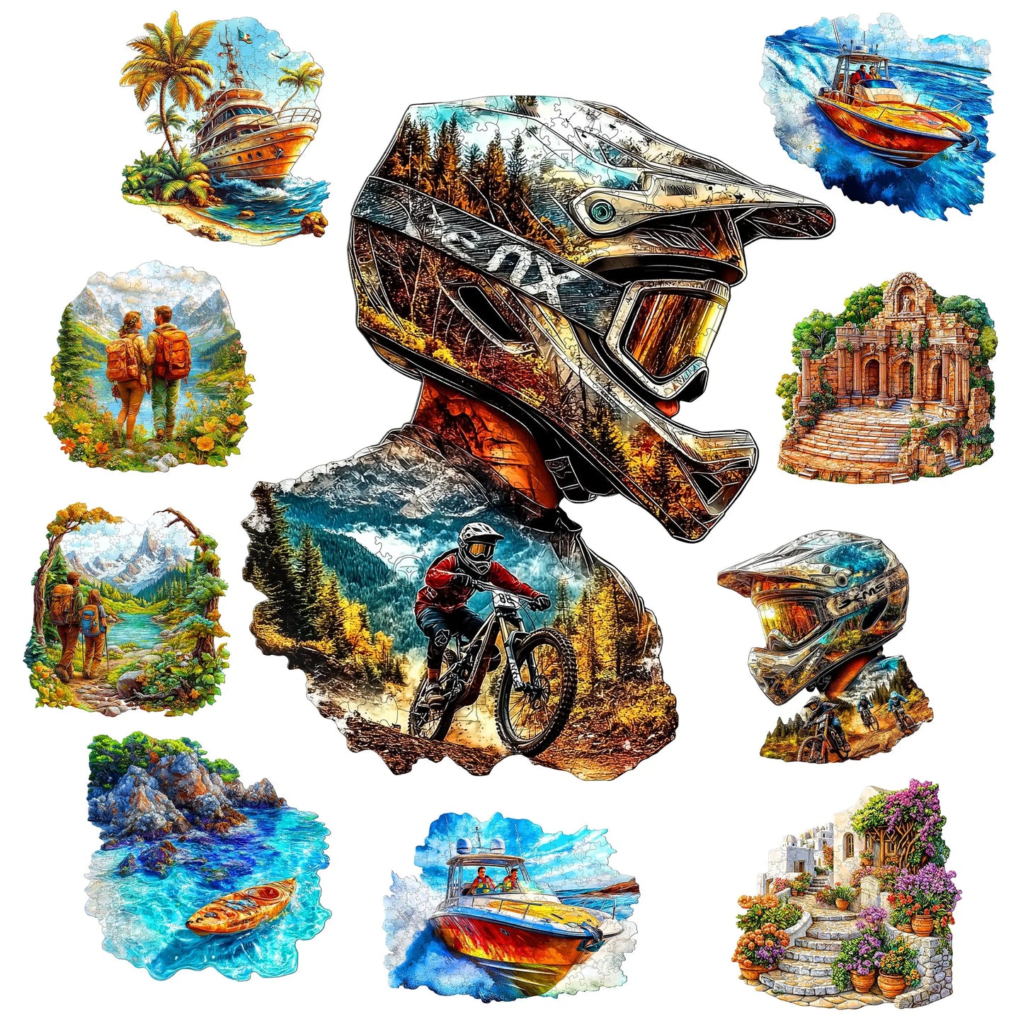 Exquisite Unique Wooden Jigsaw Puzzle Home Wood Decor Christmas and Halloween Gift Toy for Teen and Kid