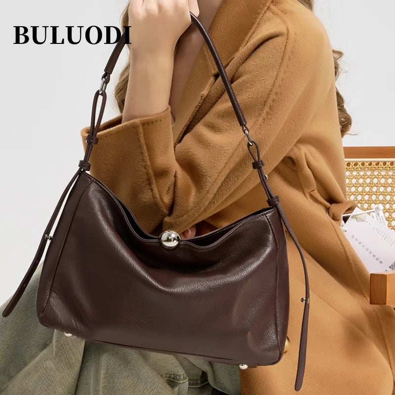 New Women's Fashion Genuine Leather Handbag Female Large Capacity Commuter Crossbody Bags Ladies' Luxury Designer Shoulder Bag
