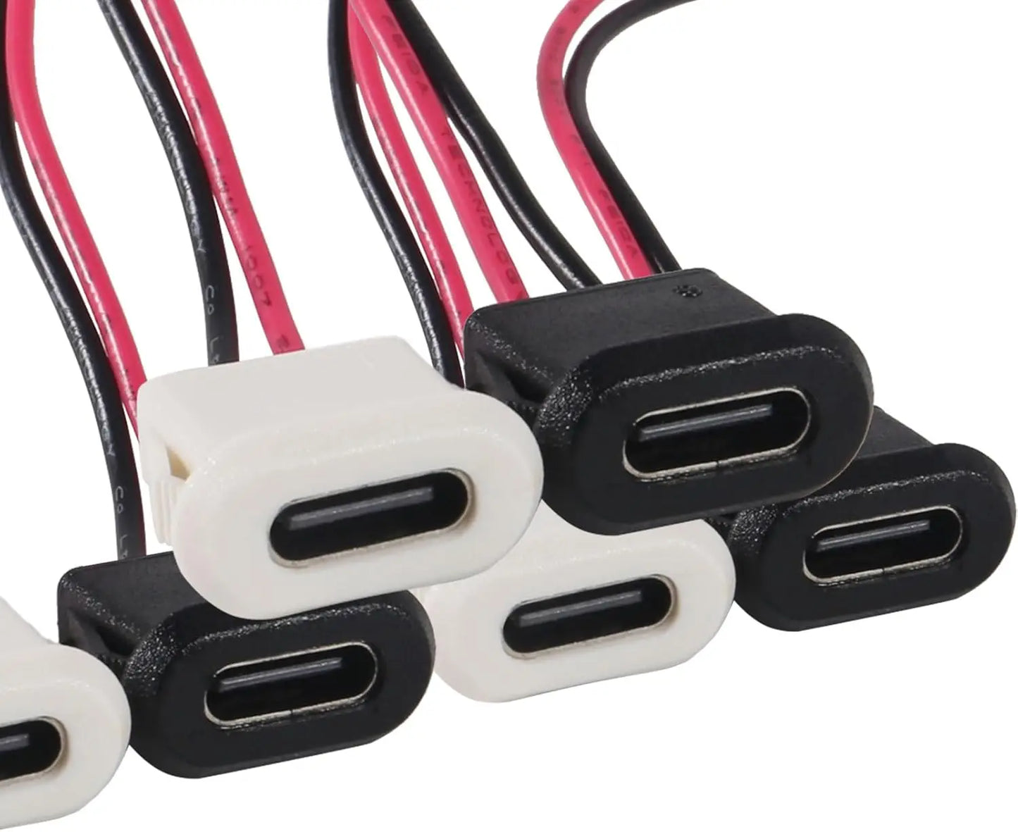 20pcs Type-C Female Chassis Connector USB C Female Chassis 2P Direct Crimp Jack Female Charging Port Waterproof Extension Power