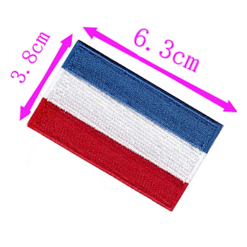 1pc Netherlands Country Flag Embroidery Patch 6.3cm Wide High Quality Iron On Sew On Backing/Hand Craft/Applique/Hot Cut