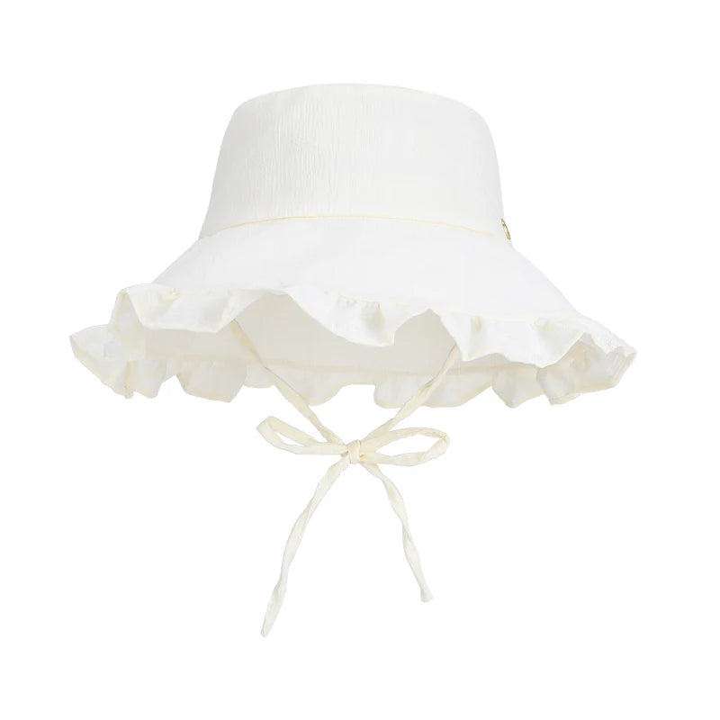 6156-New spring and summer women's outdoor hats, fashionable and versatile sun hats with lace trim and large brim, fishermanhats