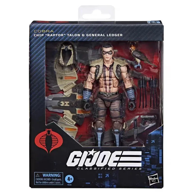 Original Hasbro G.I. Joe GI Joe Classfied Series COBRA CHIP RAPTOR TALON GENERAL LEDGER Action Figure Collection Toys Ornaments